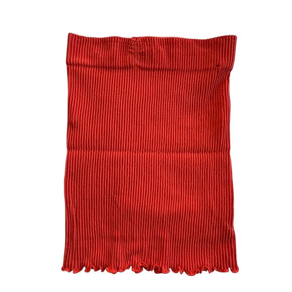 Y2K Orange Ribbed Knit Tube Top By Together Lettuce Hem Medium - Picture 1 of 6